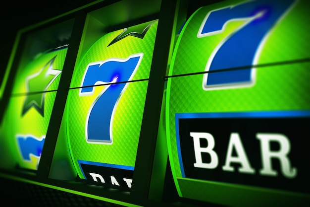 Photo green blue slot machine 3d