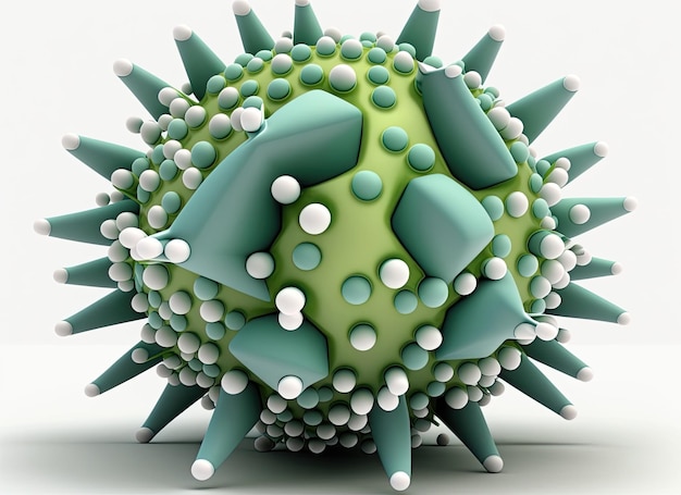 A green and blue virus is shown in this image.