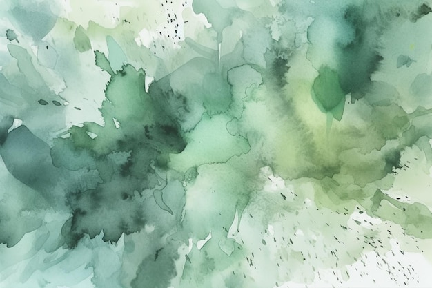 A green and blue watercolor background with a white background.