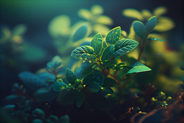 Green blurred bokehgenerative ai