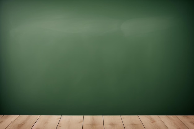 Green board with wooden background