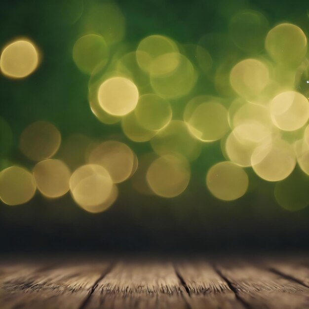 Photo green bokeh lights background