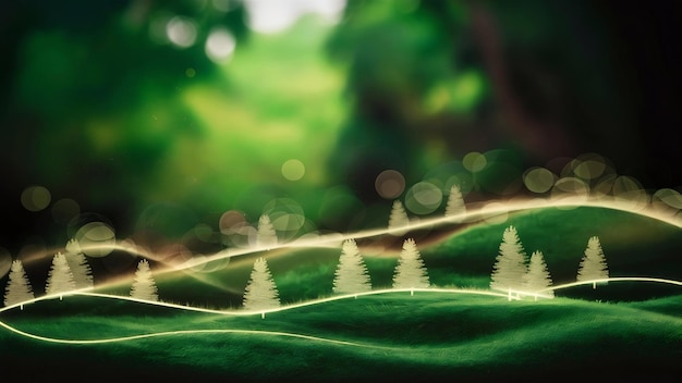 Green bokeh on nature blur background element of design