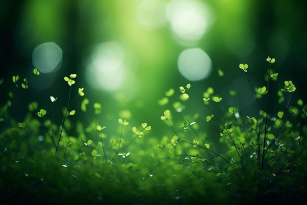 Green bokeh on nature defocus art abstract blur background