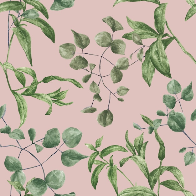 Green botanical seamless tileable botanical pattern