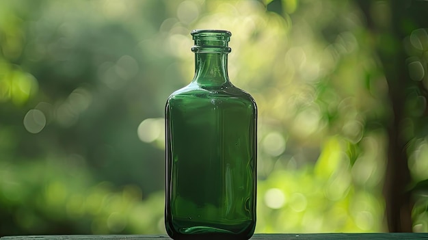 Photo green bottle generative ai