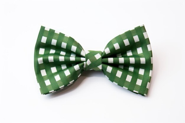 Photo a green bow tie on a white background