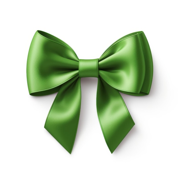 Green bow with green ribbon