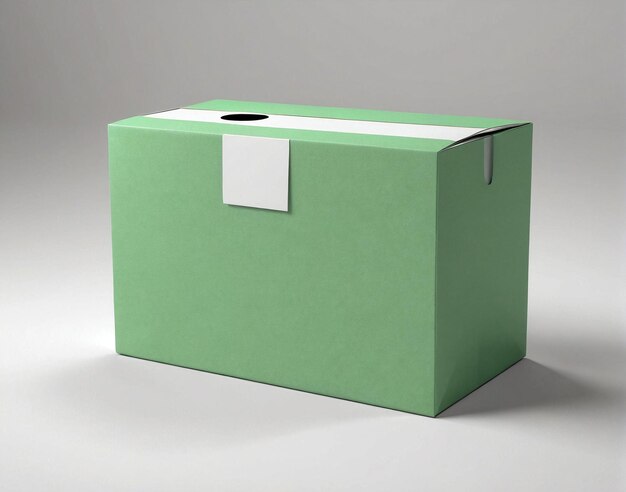 a green box with a white label on it