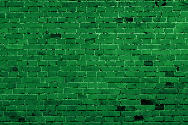 Green brick building wall 