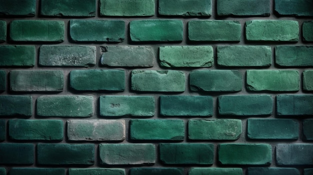 緑のレンガの壁の背景