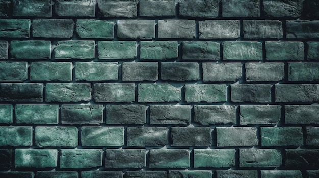 Green brick wall background