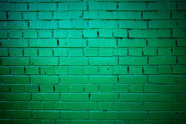 緑のレンガの壁のテクスチャの背景