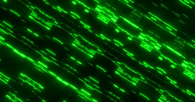 Green bright glowing energy lines stripes with light futuristic hitech background