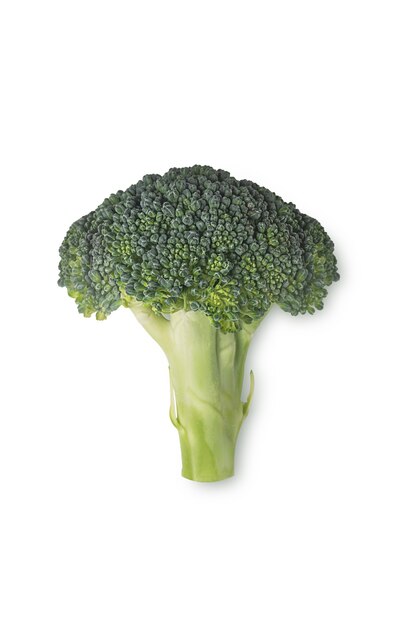 Broccoli verdi isolati su sfondo bianco con ombra