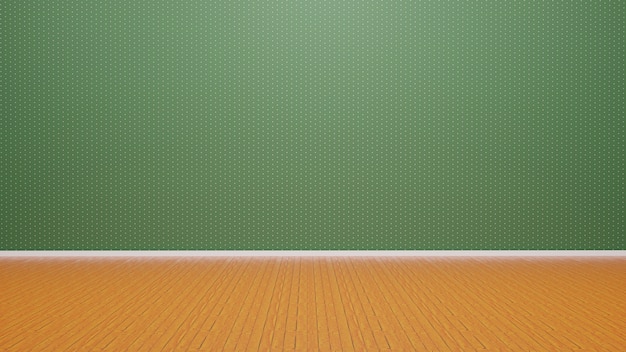 緑と茶色の床の部屋のシーン