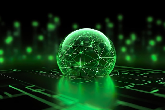 Green Bubble Green Sustainable Investments Groen IT-computingconcept Digitaal duurzaamheidsconcept