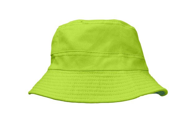 Photo green bucket hat isolated on white