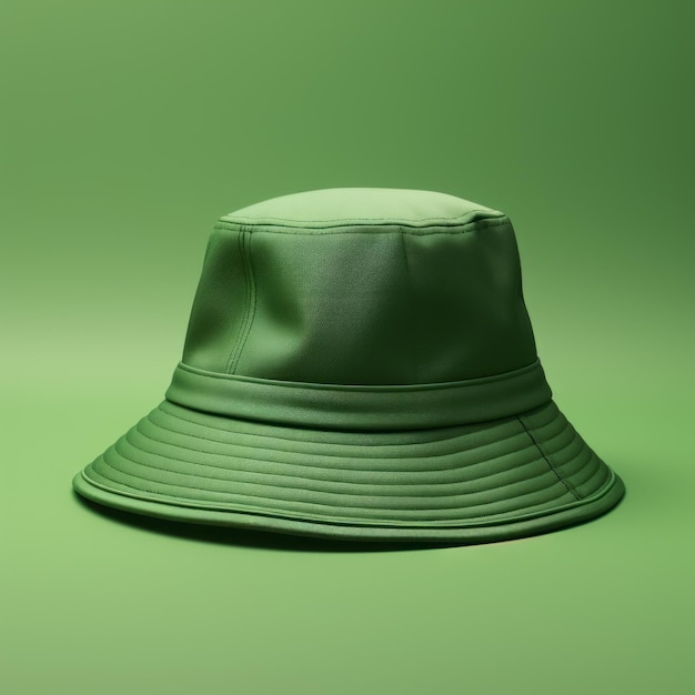 Green Bucket Hat Organic Sculpting And Subtle Shading