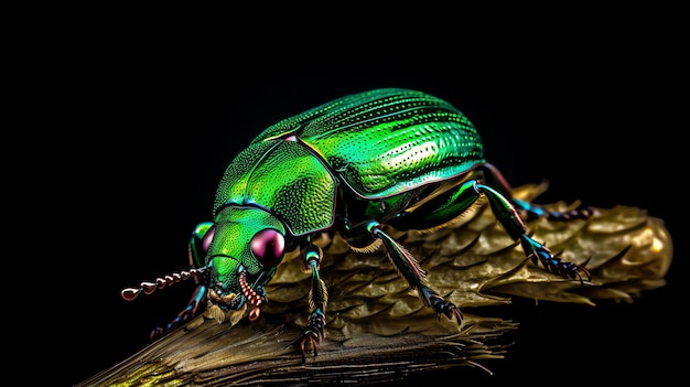 A green bug on a leaf