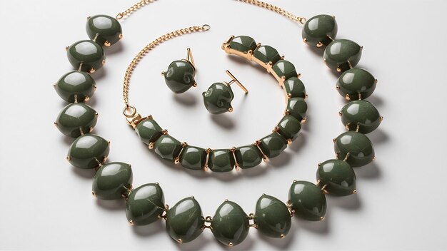 Photo green buta shaped stone jewelry