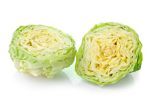 Green cabbage isolated on white