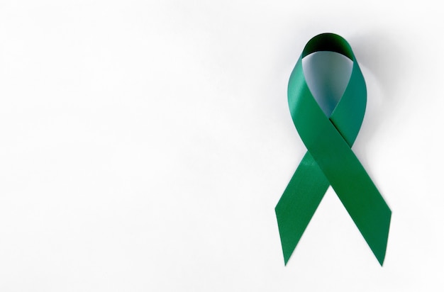 Green Cancer Awareness Symbolic Ribbon