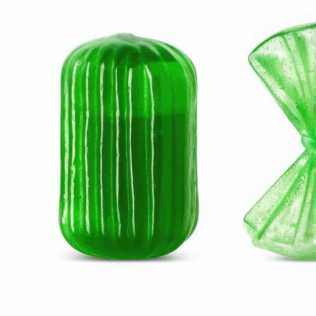 Photo a green candy item with a green ribbon on it