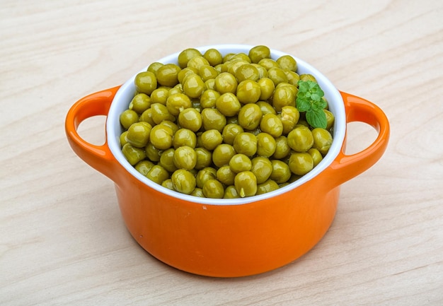 Green canned peas