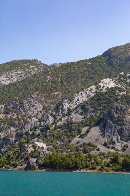 The Green Canyon is a tourist attraction of Turkey Picturesque rocks washed by the purest waters