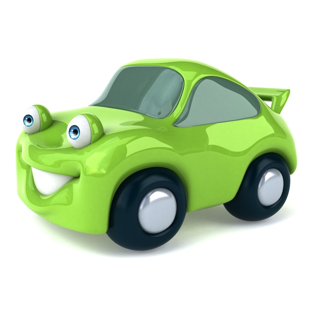 Green car - 3D Illustration