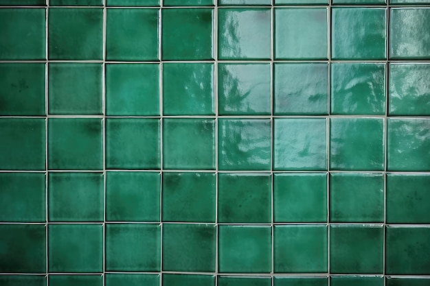 Green ceramic tile background Old vintage ceramic tiles AI generated