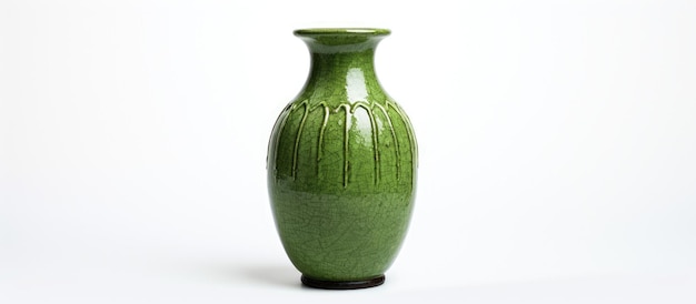 Photo green ceramic vase on a white background