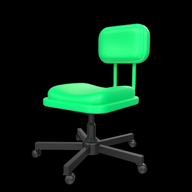 A green chair with the number 1 on it