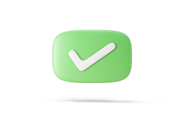 green check mark symbol isolated on white background