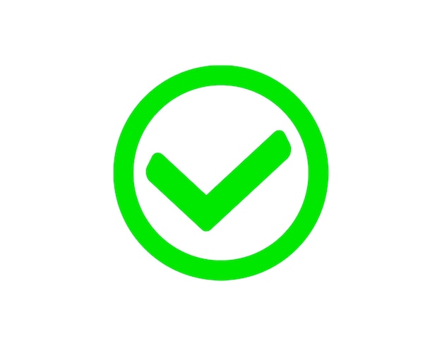 Photo green check mark on white background