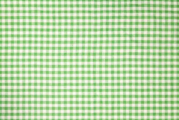 Green checkered tablecloth background