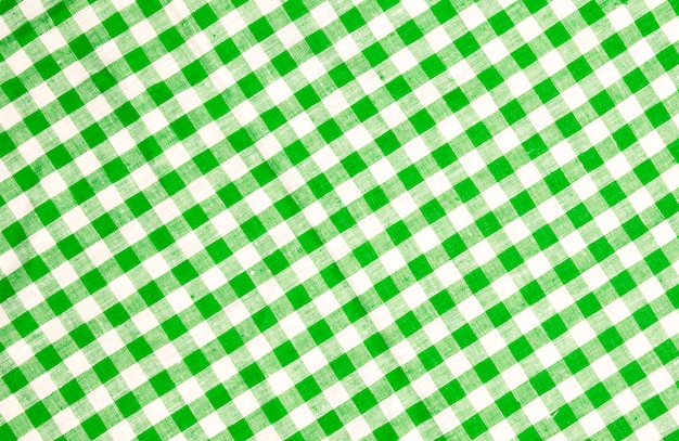 Green checkered tablecloth texture