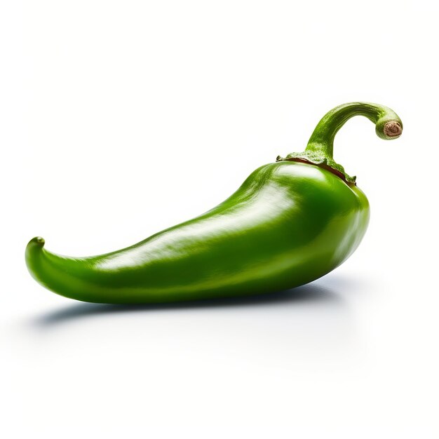 Green chili isolated on white background