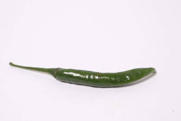 Green chili pepper isolated on a white background