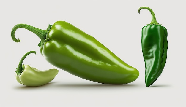 Green chili vector illustration white background image Ai generated art