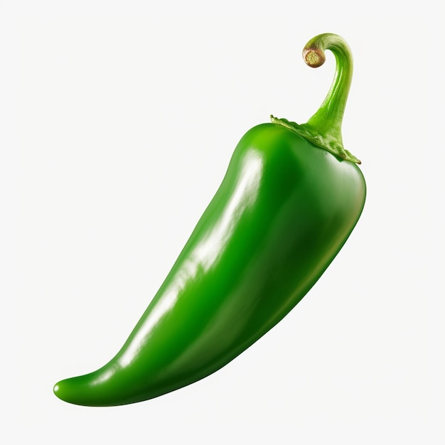 green chili on white background