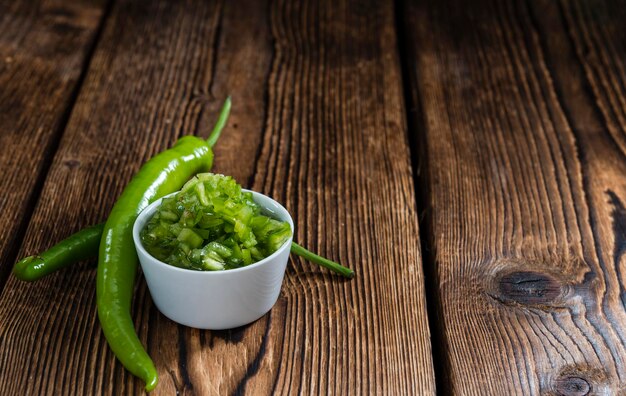 Green Chilis in olive oil