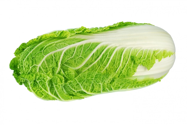 Green chinese cabbage isolated on white