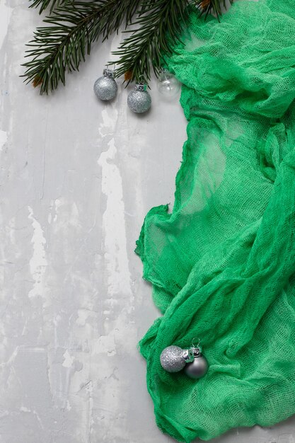 Green Christmas background on ceramic