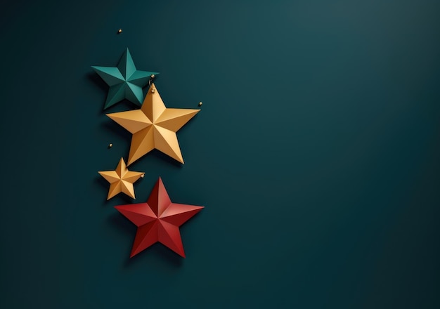 Photo green christmas background with star toys