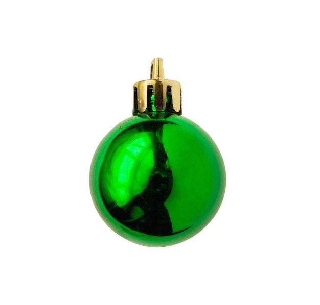 Green Christmas ball isolated on white background