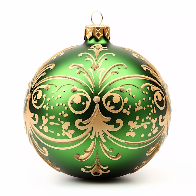 Green christmas ball realistic d style