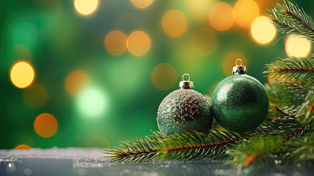 Green Christmas Decoration Background