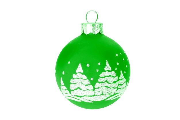 Green christmas decoration isolated on white background